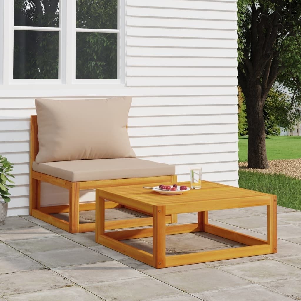 Maison Exclusive - 2-tlg. Garten-Sofa-Set mit Kissen Massivholz Akazie