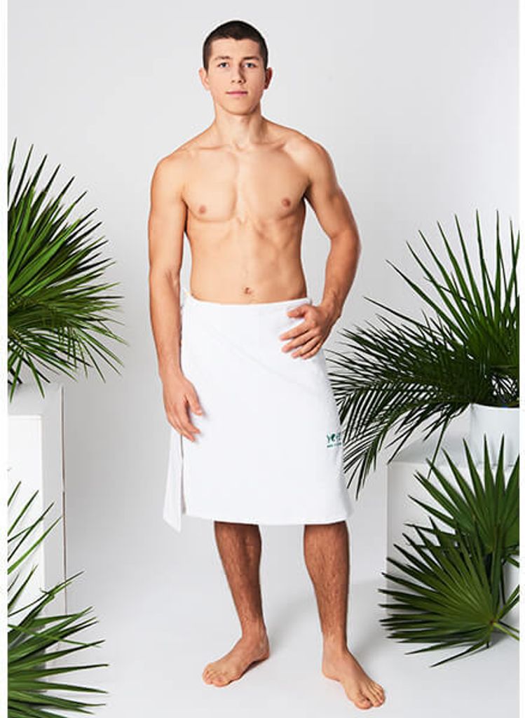 Kilt frotte wiązany OEKO-TEX® Standard YEYE  Nature Biały Zdjęcie produktu 