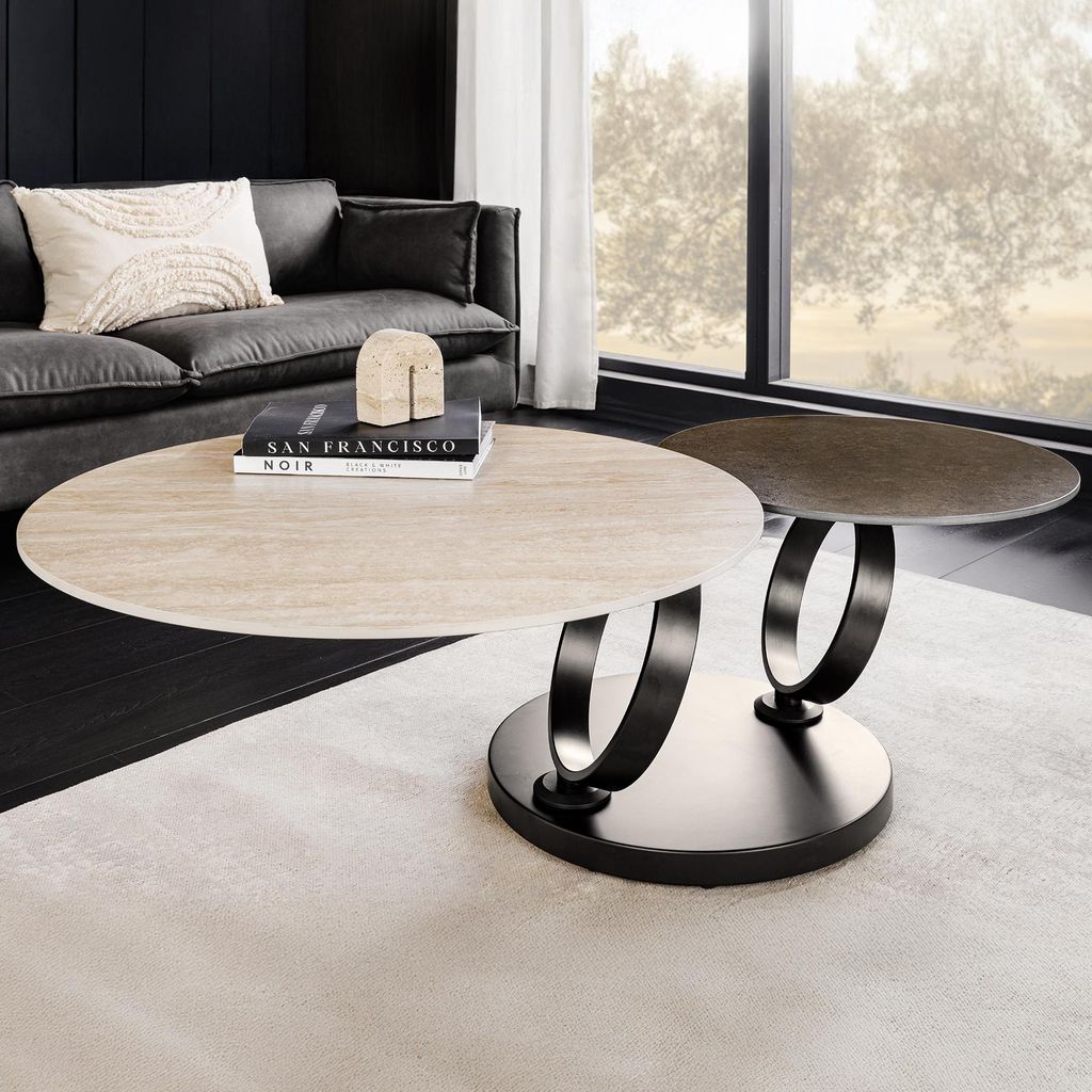 riess-ambiente Design Couchtisch DANCING RINGS rost rund Produktbild 