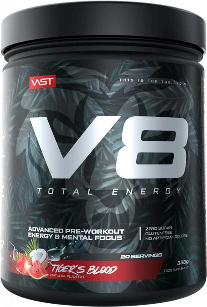 VAST V8 Total Energy (20 serv) Tiger's Blood - Limited Edition - Pre-Workout - Pre-Workout Booster