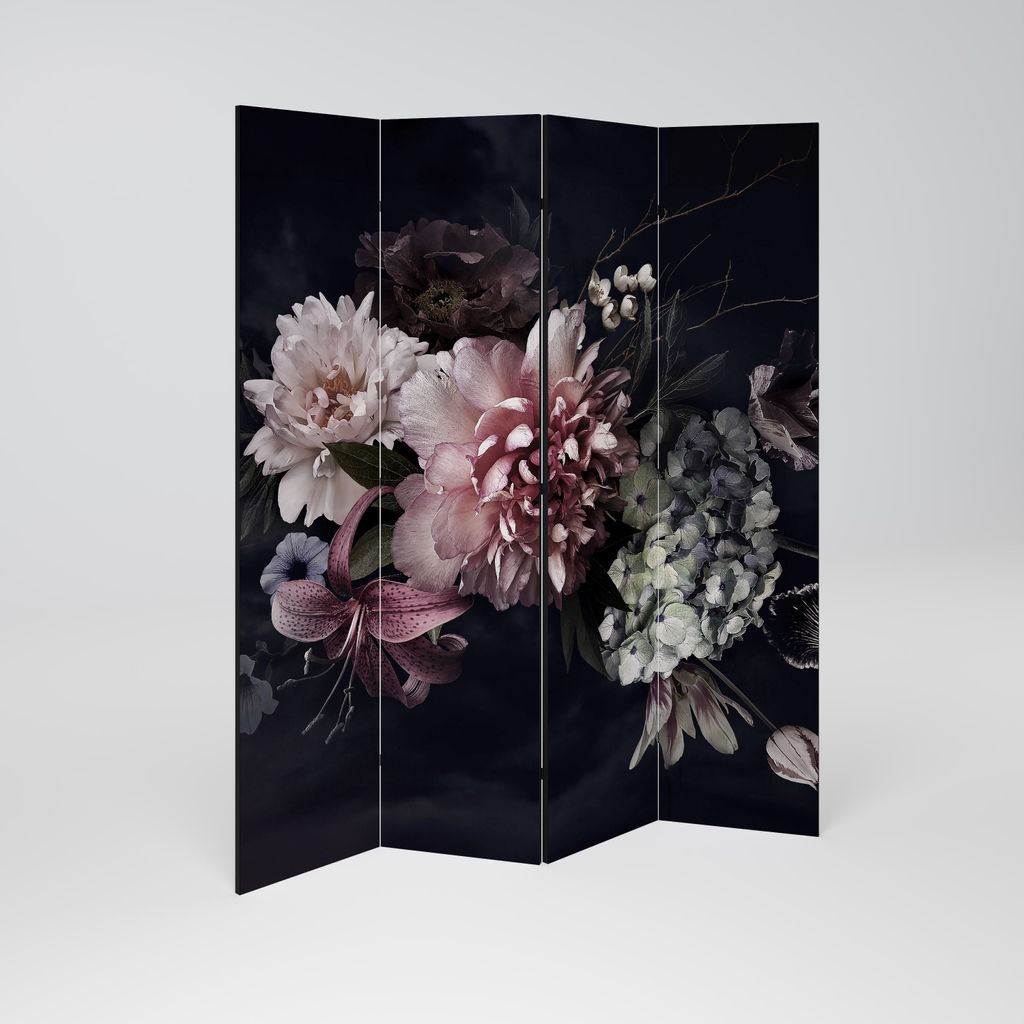 SpaceRebels Paravent Raumteiler - 4-teilig Raumtrenner, Druck 1-Seite - Raumtrenner - Trennwand Wohnung - Room Divider - Spanische Wand Deko Modern...