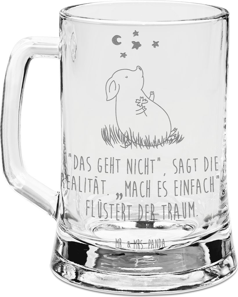 Mr. & Mrs. Panda Seidel Schwein Glück - Transparent - Geschenk, Sterne, Krug, Ziele, Bierkrug Glas, Lustige Sprüche, Schweinchen, Bierhumpen, Mot...