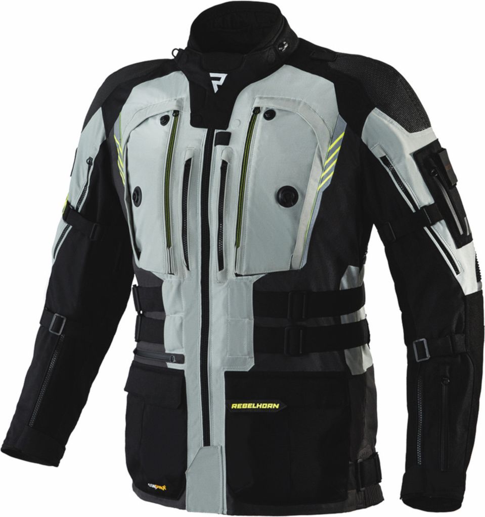 Rebelhorn Patrol Motorrad Textiljacke Farbe: Grau/Schwarz/Gelb, Grösse: XS