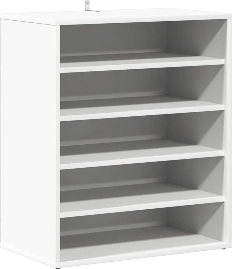 vidaXL Mobile Scarpiera Bianco 60 cm | 5 Ripiani Salvaspazio Legno