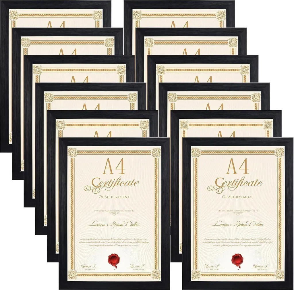 Set 12 Cornici A4 Nere: Collage Parete e Foto | Offerta Speciale