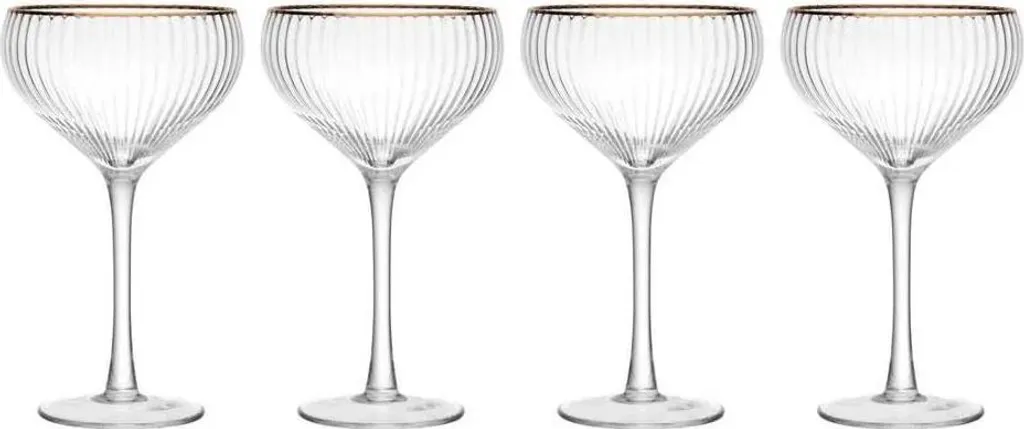 Offerta Set 4 Bicchieri Champagne Mikasa Sorrento 350ml Oro