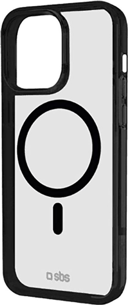 Case für iPhone 15 Pro Max mit farbigen Rändern, kompatibel mit MagSafe Aufladung, Schwarz