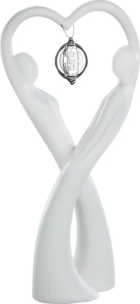 Statue Décorative Couple Design en Céramique Crème Gilde Francis 36 cm