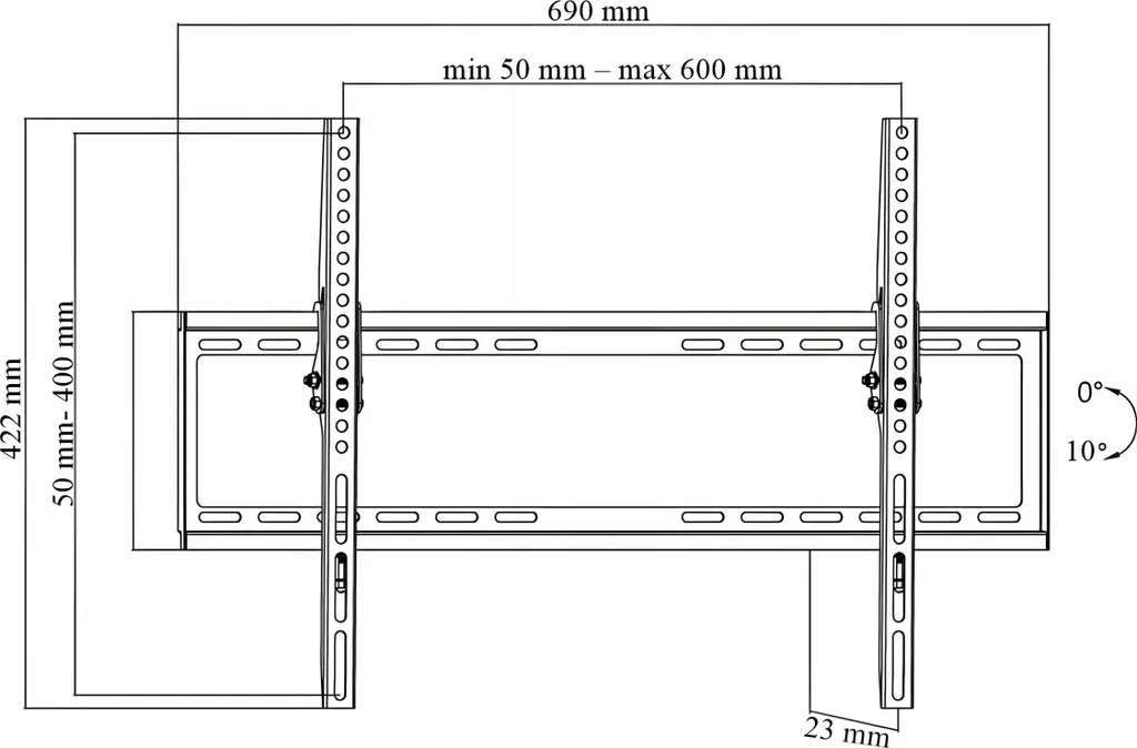 Support TV Inclinable Robuste 55kg - Fixation Murale Universelle 90" - 4