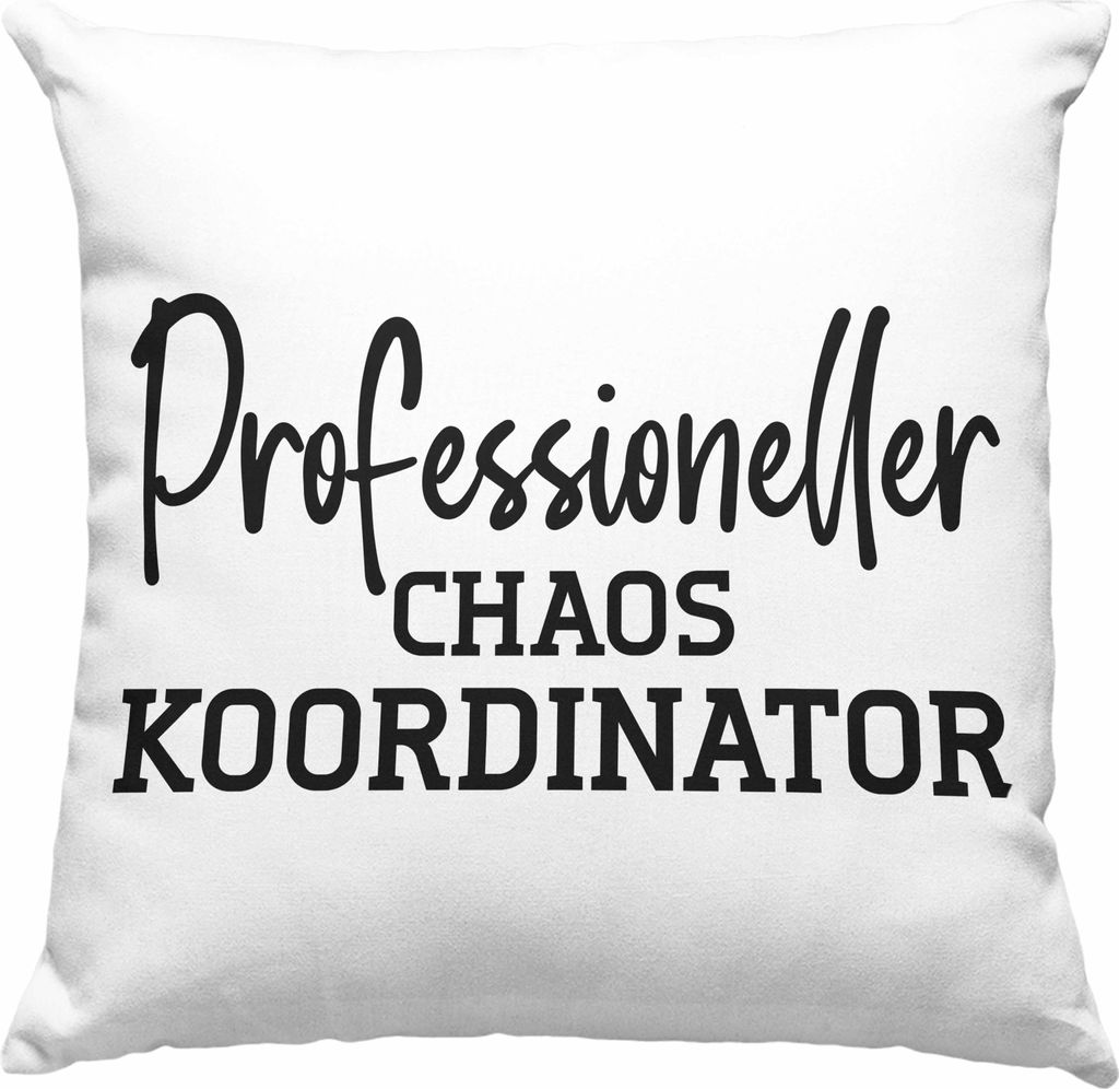 Trendation - Deko-Kissen mit Füllung 40x40 für Chef Geschenk Professioneller Chaos Koordinator Chef Geschenkidee Lustige Deko-Kissen mit Füllun...