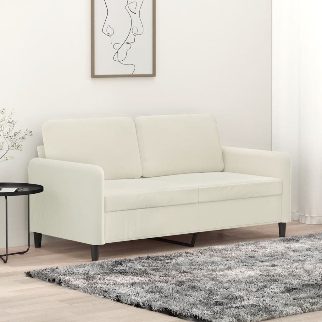 "2026 Promotion" 2-Sitzer-Sofa Creme 140 cm - Doppelsofa - Couch - Samt - Klassische Sofas C454