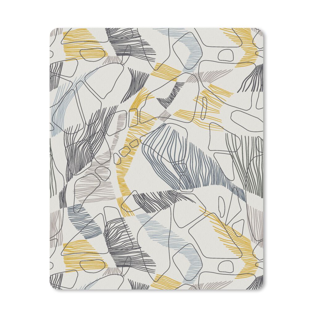 MuchoWow Mauspad Mousepad Linienkunst - Dschungel - Muster - Gold 30x40 cm - Mousepads - Maus Mat - Pad - Mausunterlage - Mausmatten