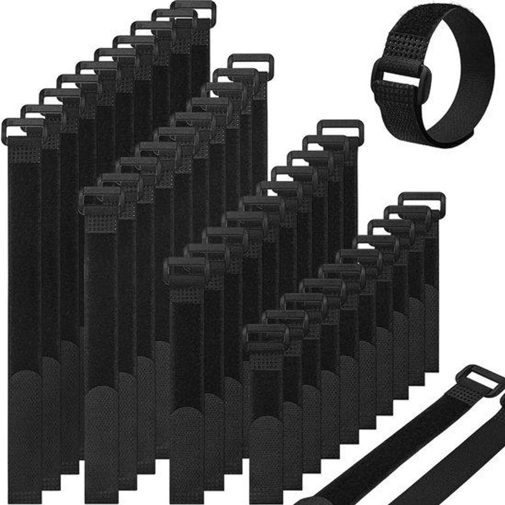 Kabelbinders, 40 Stück, 20 mm Breit, 4 Längen, 150-300 mm, 20 mm Kunststoff