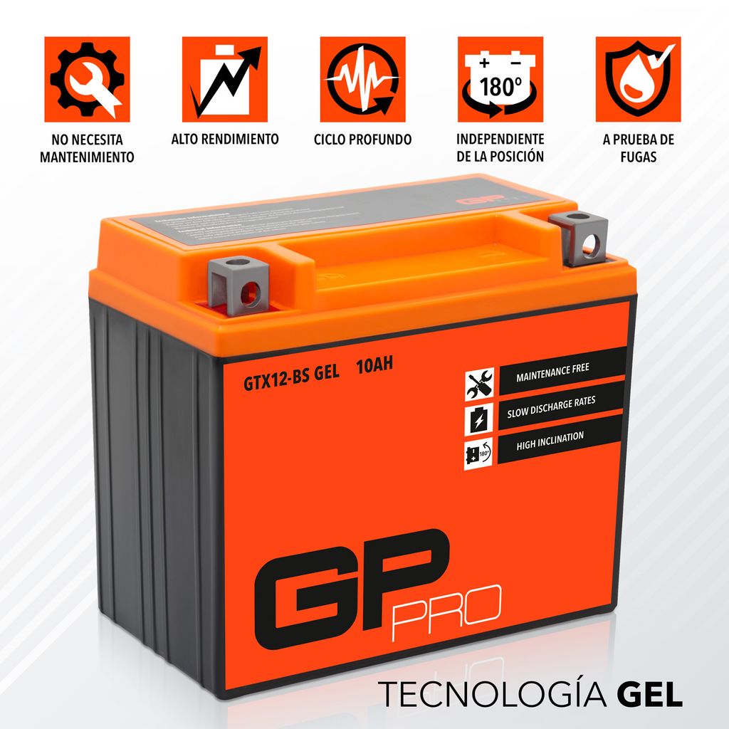 Batterie gel GP-PRO 12 V 12 Ah GTX12-BS Batterie pour Image du produit 