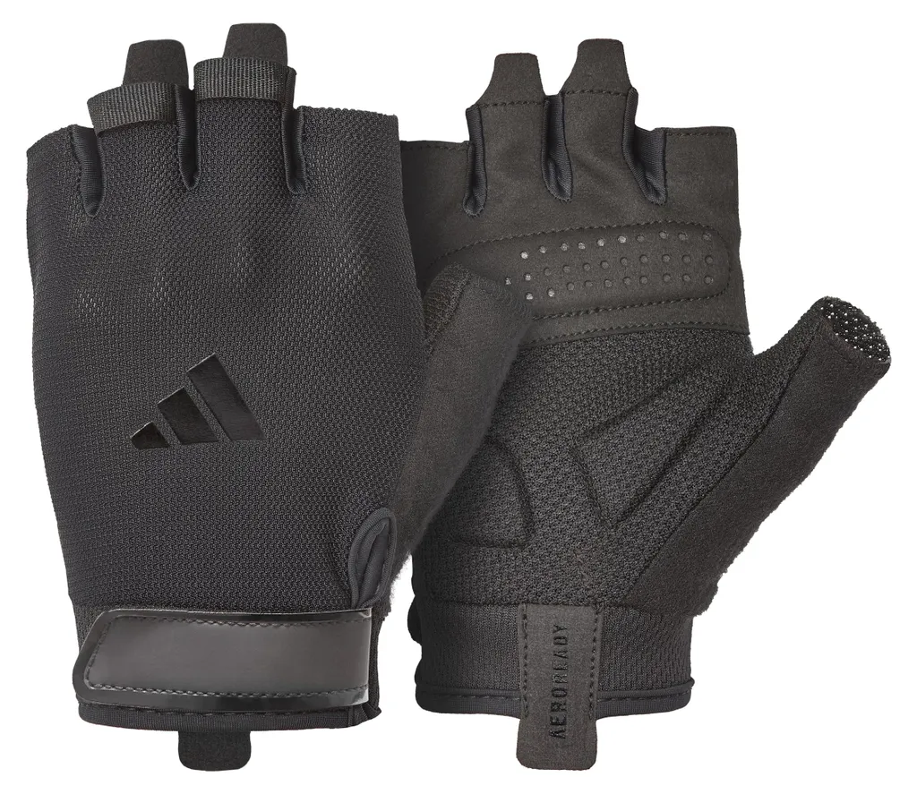 Gants de musculation Adidas Essential avec paume rembourrée noir mat
