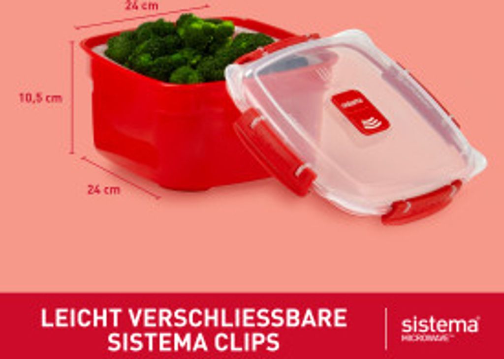 LIVINJA Mikrowellengeschirr 4er Set – 4x1,5 L Mit Dampfregelventil, BPA-frei, Spülmaschinenfest