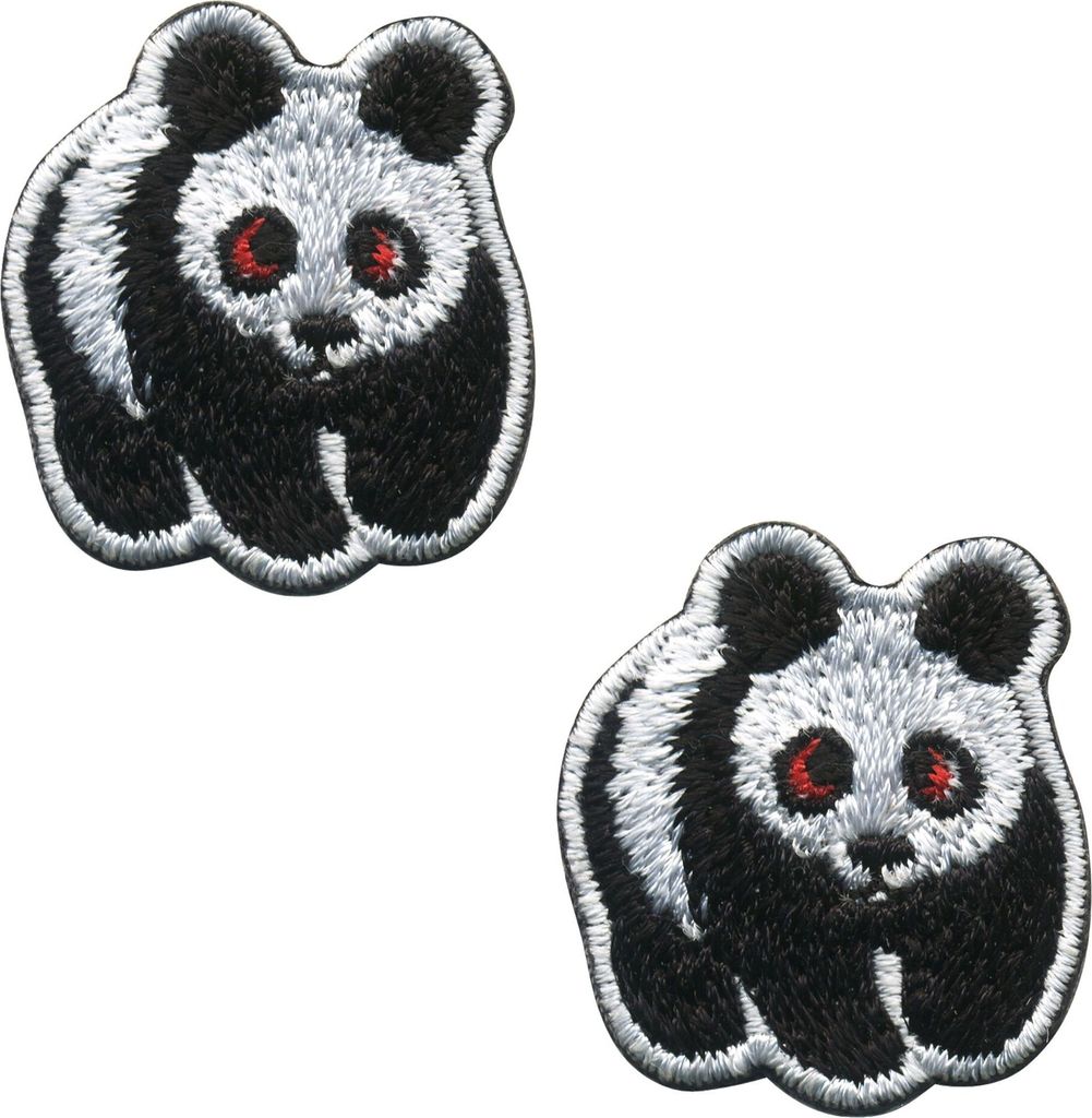 Aufnäher - Panda - mini schwarz-weiß 2er Set - Patch Produktbild 