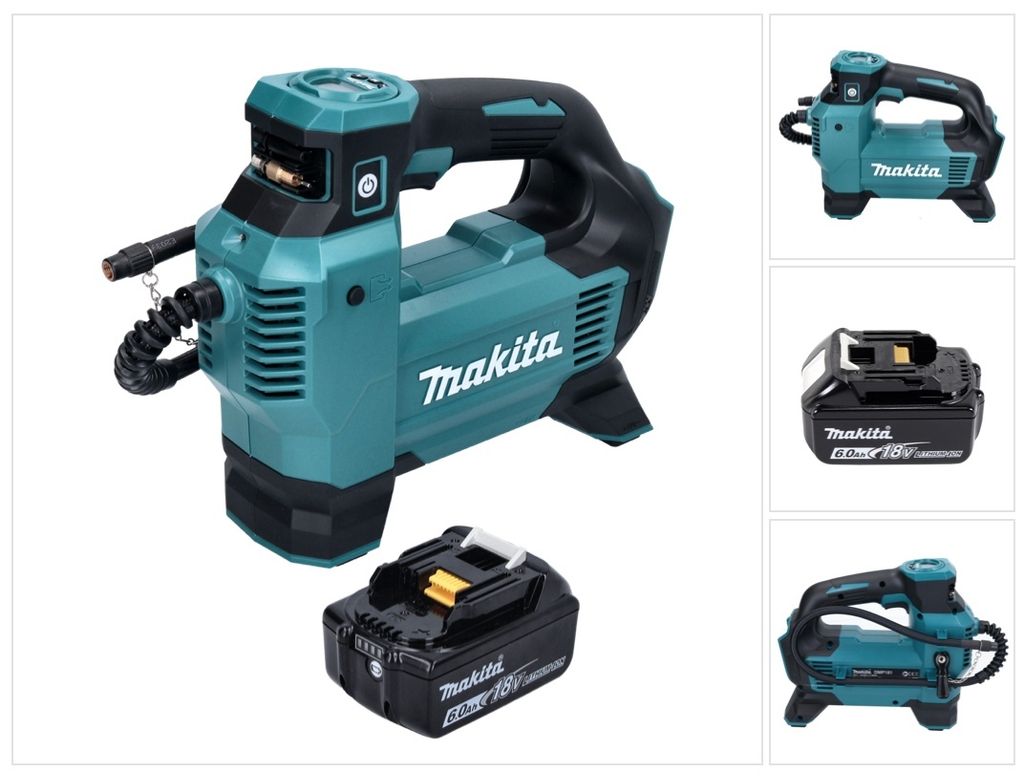 Makita DMP 181 G1 Akku Kompressor 18 V 11,1 bar + 1x Akku 6,0 Ah - ohne Ladegerät