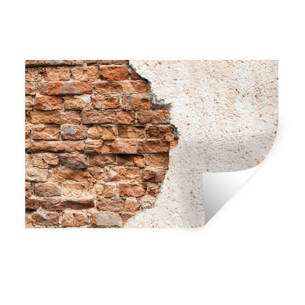 MuchoWow Wandtattoo Wandsticker Wandaufkleber Gips - Wand - Ziegel 90x60 cm Selbstklebend und Repositionierbar - Aufkleber