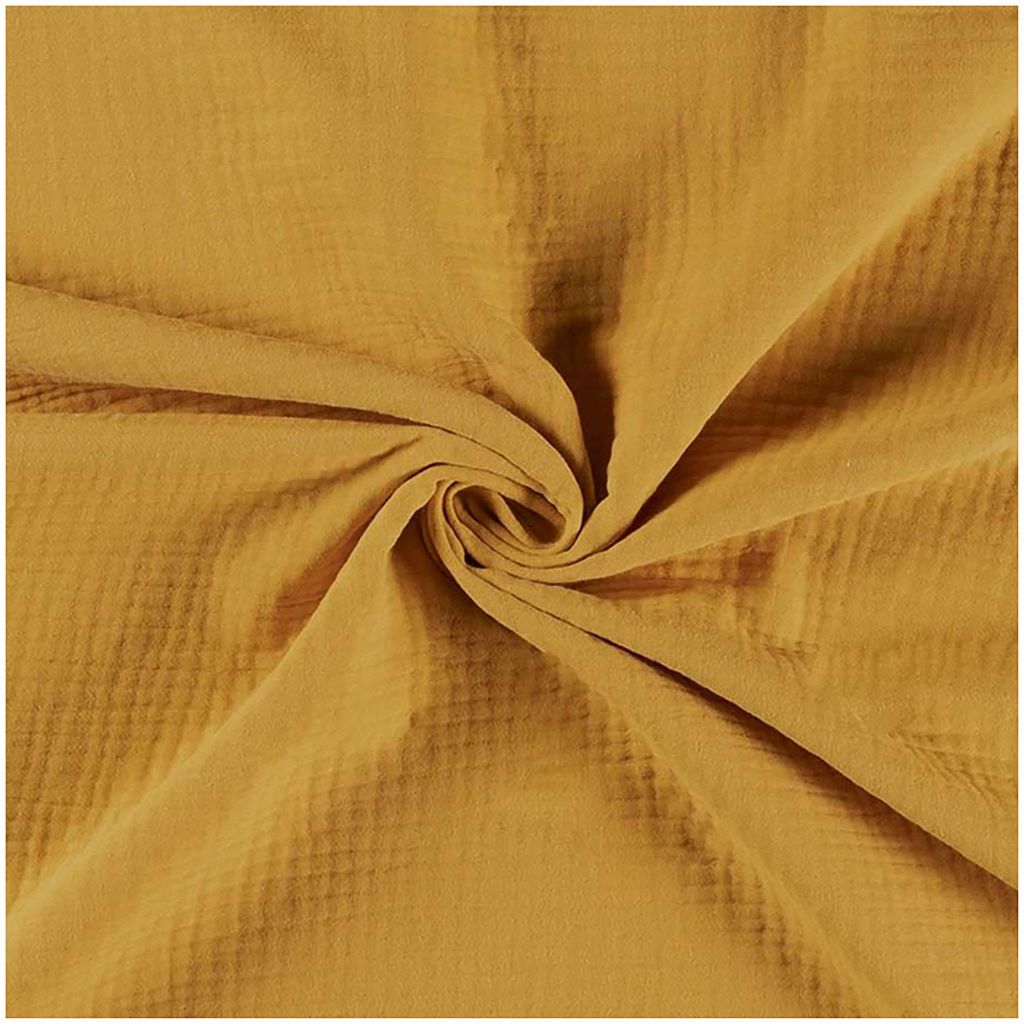 50x130cm Musselin Stoff uni Oeko-Tex zertifiziert Meterware Mulltuch senfgelb
