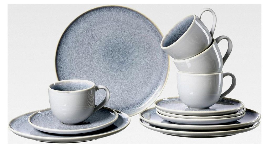 Kaffeeservice Skagen Stone, 12-teilig, Graublau