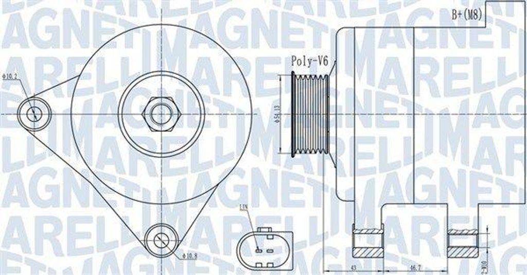 MAGNETI MARELLI 063732000010 Lichtmaschine Generator LiMa Produktbild 
