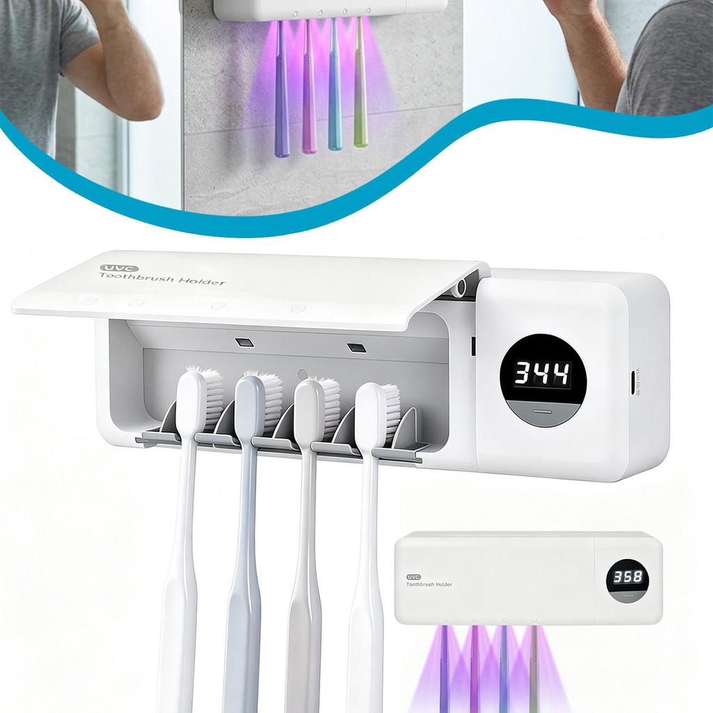 UV-Zahnbürste Sanitizer, Zahnbürste Sanitizer Halter, Wand Produktbild 