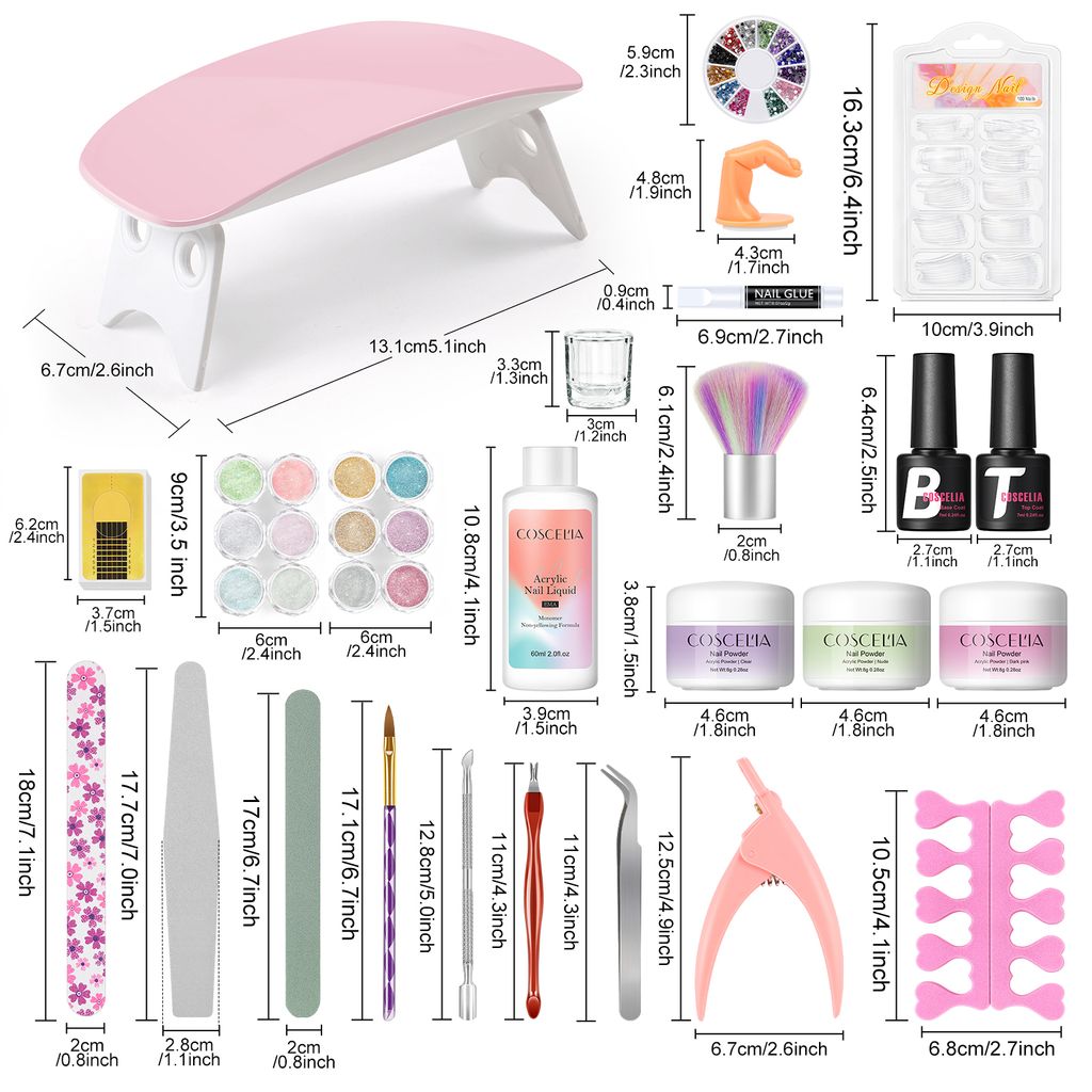 Acryl-Nagel-Set mit UV-Licht Acryl-Pulver und flüssiges Produktbild 7