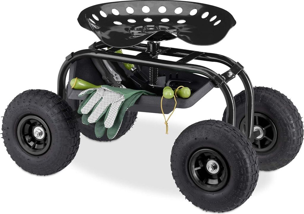 Relaxdays Rollsitz, für Garten & Werkstatt, 150kg, Produktbild 