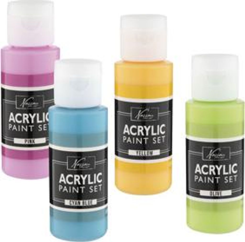 Set di colori acrilici completo di 24 colori 59ml e 12 Immagine del prodotto 