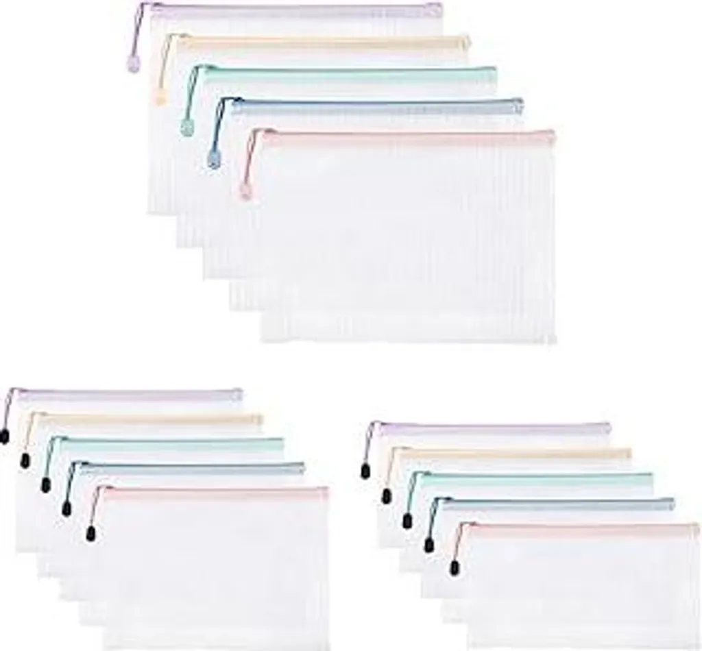 15 Buste Cosmetic e Documenti Meekye - Organizzatore con Zip