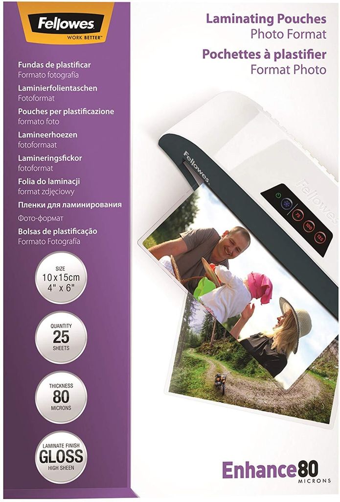 Fellowes Laminierfolientasche 150 x 100 mm 160 mic glänzend 25 Stück