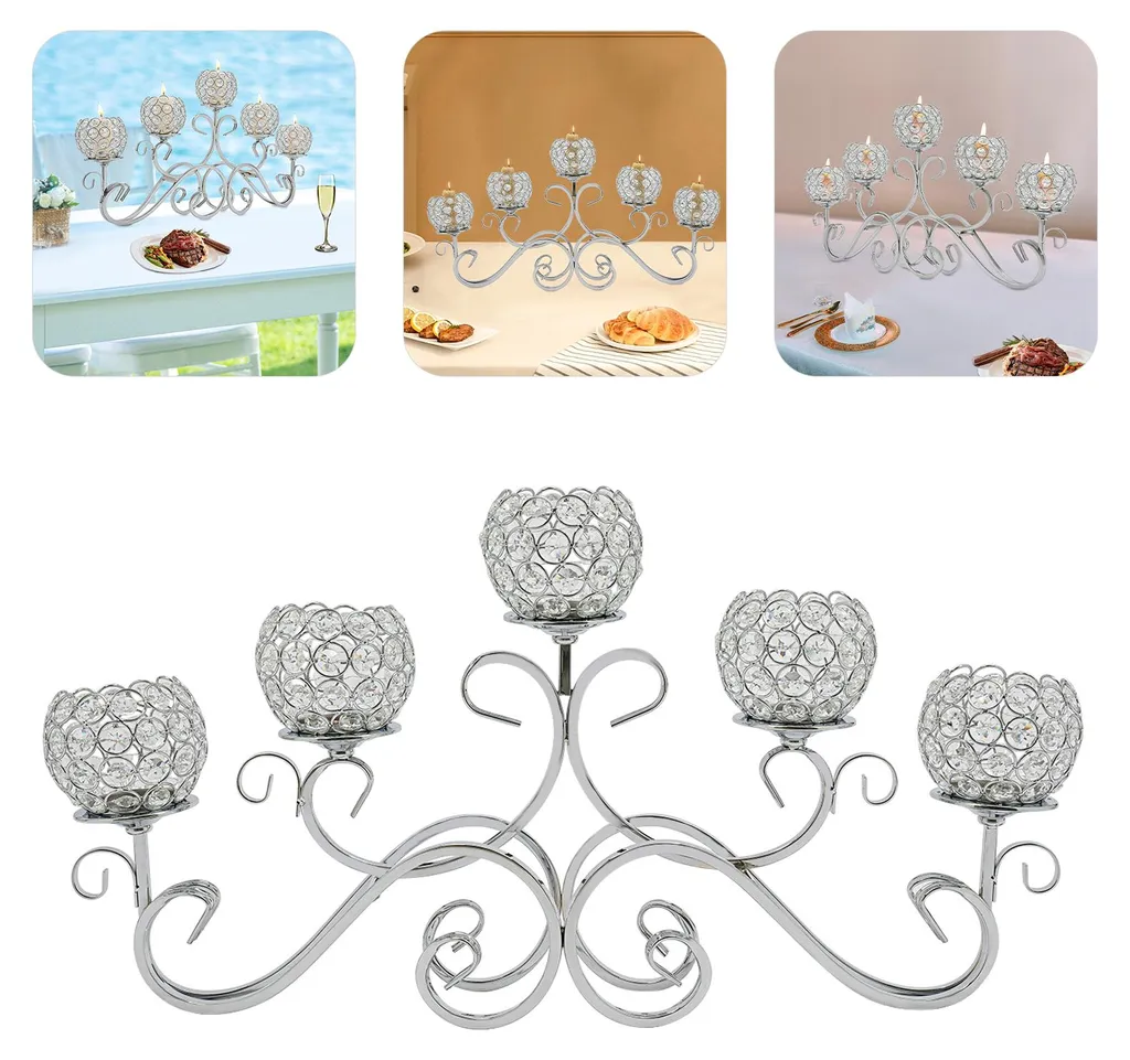 Bougeoir argenté au design élégant en métal durable, Modèle Silver-H15