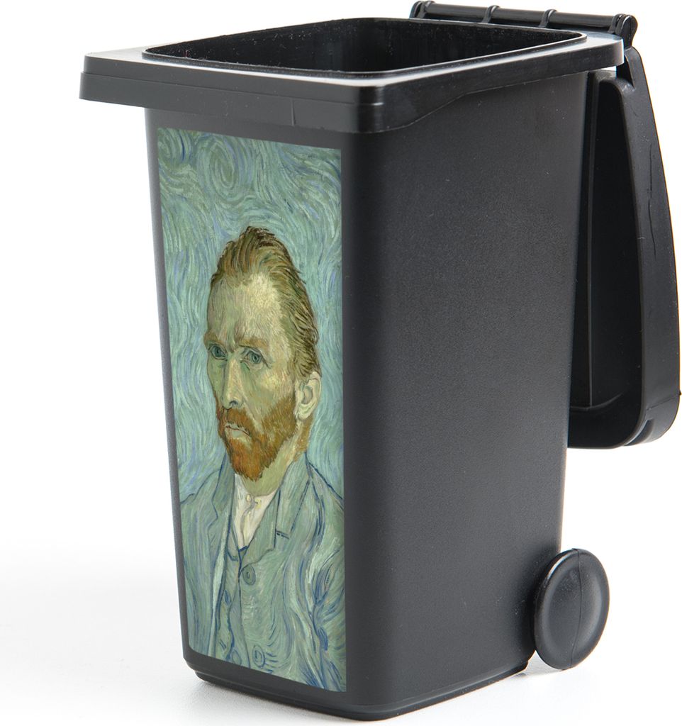 MuchoWow Mülltonnenaufkleber Selbstporträt - Vincent van Gogh 38x80 cm - Behälteraufkleber - Mülleimer-Aufkleber - Container-Aufkleber