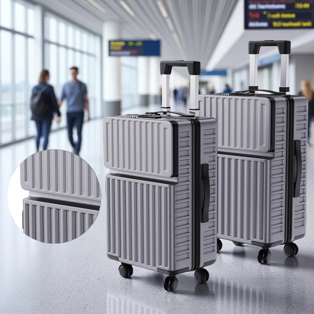 Set Valigie da Viaggio ABS Grigio 2 Pezzi | Standard TSA e 4 Ruote 360°