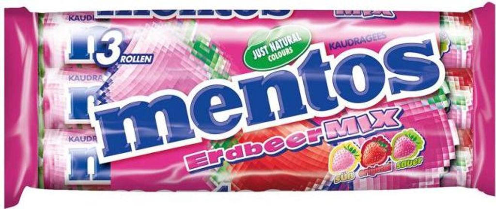 mentos Erdbeer Mix 3x37,5g Produktbild 