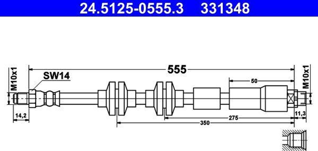 ATE 24.5125-0555.3 Bremsschlauch OE 34306787316 kompatibel mit X1