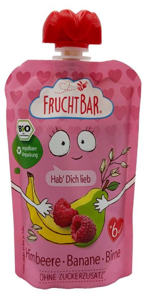 FruchtBar Quetschi Himbeer, Banane, Birne 100g Beutel Fruchtpüree
