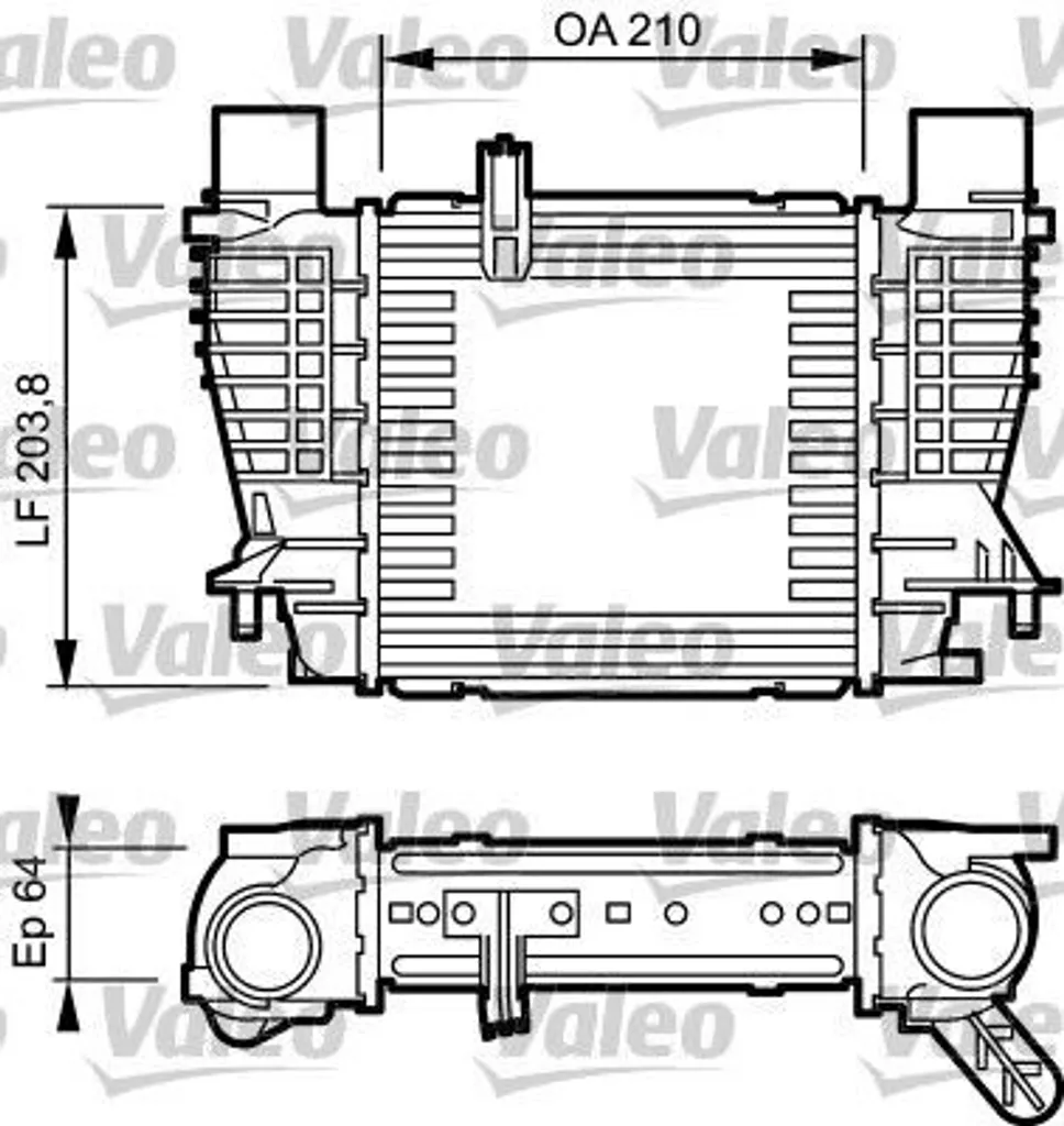Intercooler échangeur d'air Valeo 817999 pour Renault Clio 3 et Modus Turbo