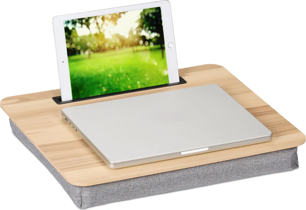 Supporto Laptop Relaxdays con Porta Smartphone | Ergonomia Mobile