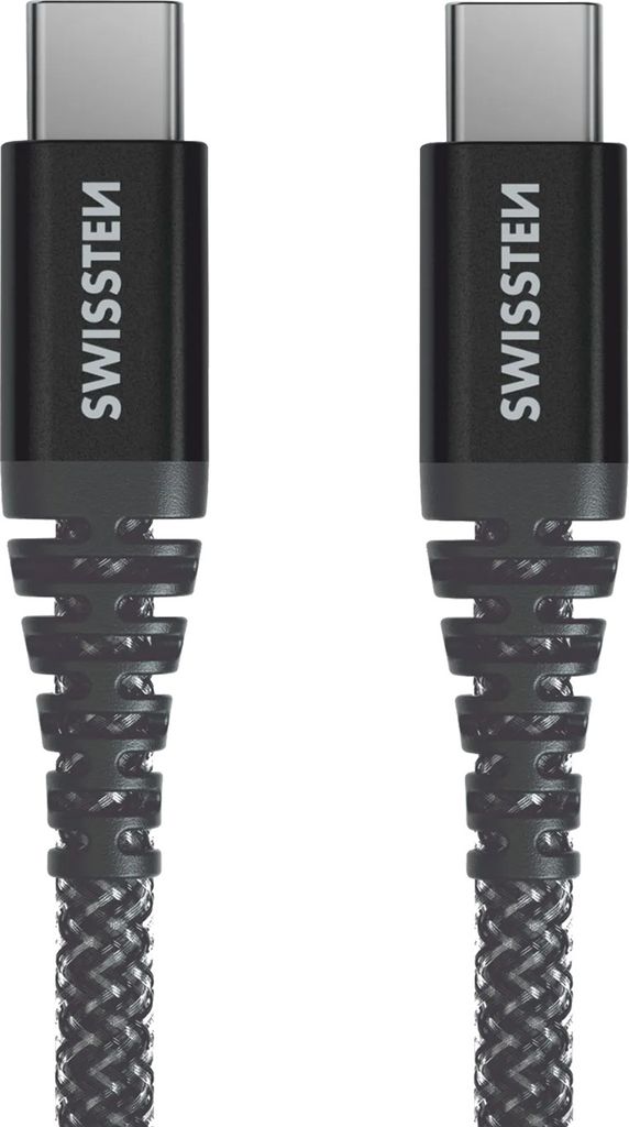 Swissten - Cabo Polyamid USB-C - USB-C 1,5 m (antracit) Produktbild 