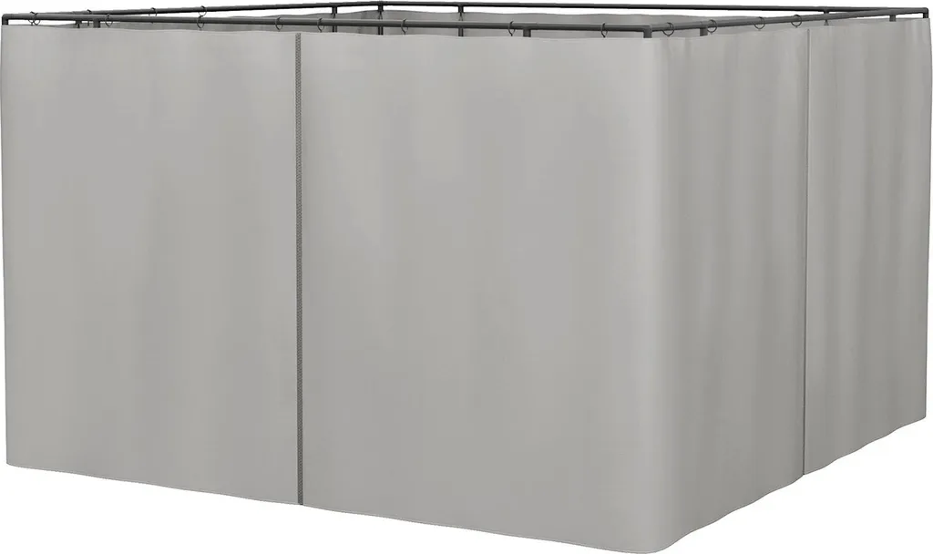 Rideaux de tonnelle 3x2 m gris kit de 4 pans latéraux opaques