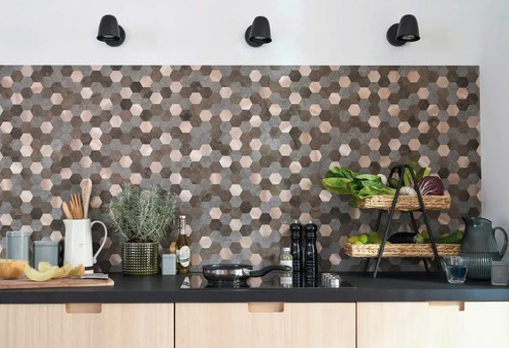 Selbstklebende Wandfliesen Wall Tiles Premium Hexagon braun bronze 30,4 x 30,4 cm 1 St.