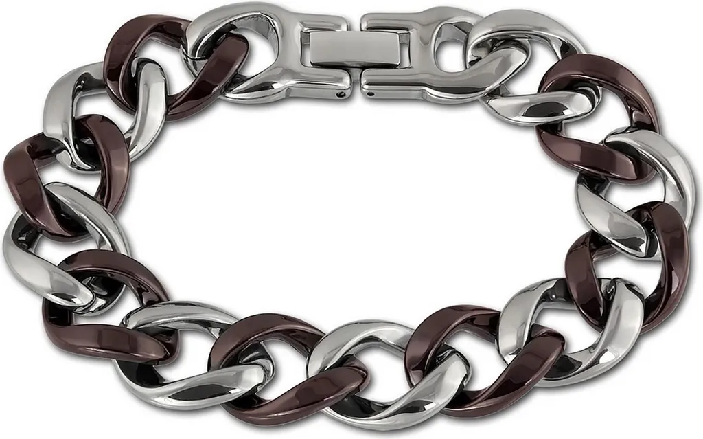 Bracciale Amello in acciaio inox ceramica armatura argento rosso-marrone gioielli da donna ESAX18N8