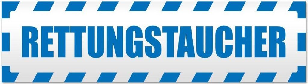 Kiwistar - Autoaufkleber - Blau - 60 x 16 cm - Rettungstaucher gestreift - Hinweis Aufkleber Sticker für Auto, Kfz, Fahrrad, PKW, LKW