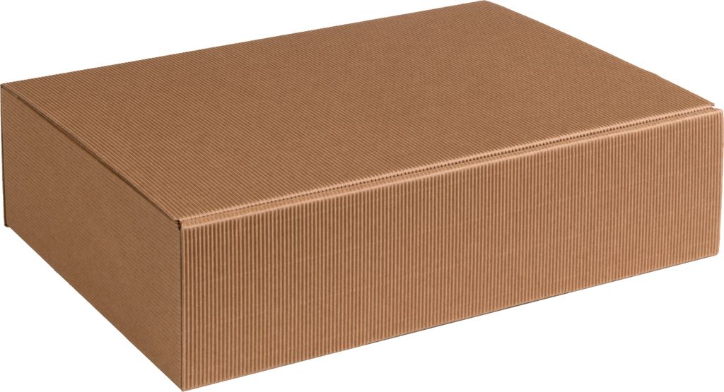 Geschenkbox aus offener Wellpappe, Geripptes Karton NATUR, Format 25,5x18x7cm, 50 St.