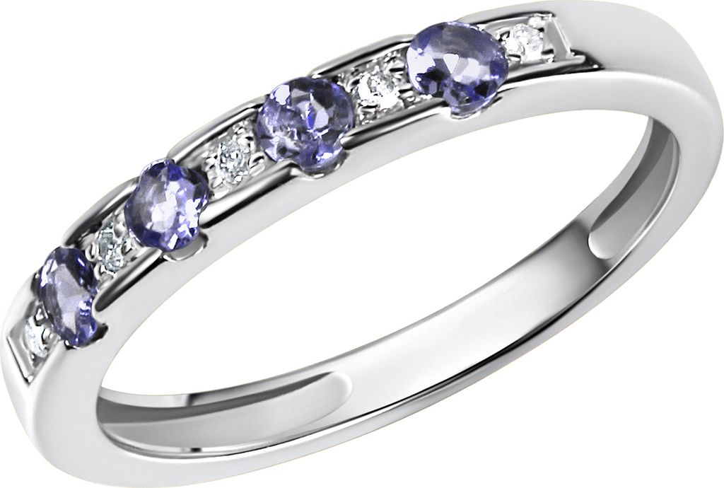 Diamonds by Ellen K. Ring 333/- Gold weiß 054 (17,2) Diamant + Tansanit weiß + blau 360370241-2