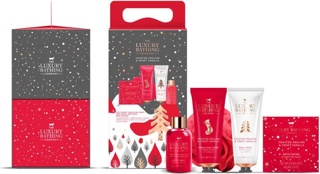 Coffret Cadeau Bain Praline grillée et Vanille sucrée Set Bien-être Vegan