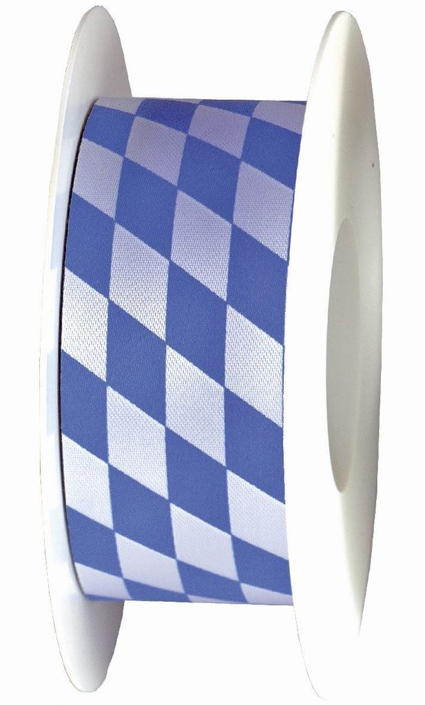 Rautenband 40mmx25m weiß blau