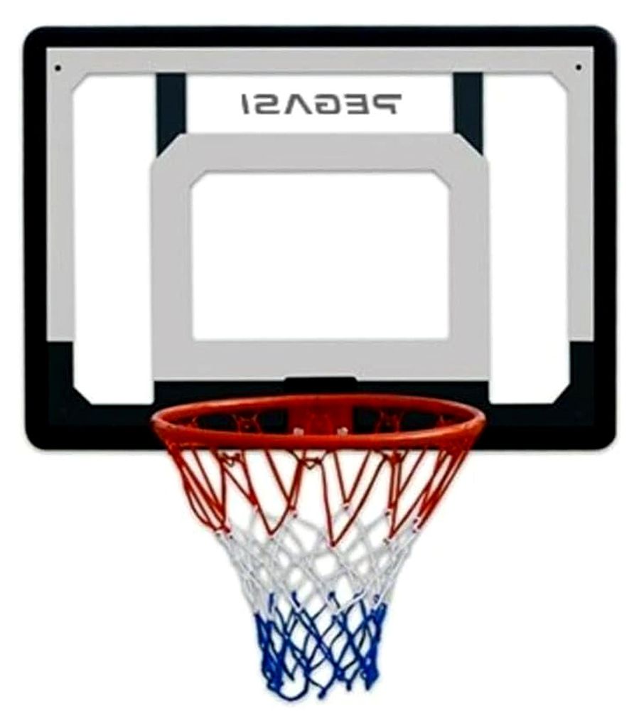 Basketballbrett mit Korb aus Kunststoff, Schwarz, 82x58cm, Modell PEG-BBB-FUN